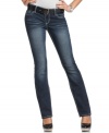 Get your denim fix with Freestyle! These belted bootcut jeans create a look that's totally lean.