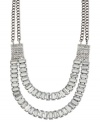 A dazzling display, times two. This double-row frontal necklace from Haskell truly sparkles. It's crafted from hematite-tone mixed metal glass crystals and beads adding luster. Approximate length: 18 inches + 3-inch extender. Approximate drop: 1-1/2 inches.