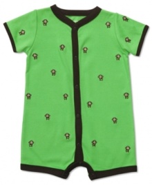 He will be cute and comfy in this sweet bodysuit with embroidery details from Carter's. Has snaps at front and leg openings for easy changes. He will be cute and comfy in this sweet bodysuit with embroidery details from Carter's. Has snaps at front and leg openings for easy changes.