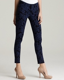 An elaborate floral print puts spring in the step of these GUESS skinny jeans. An elaborate floral print puts spring in the step of these GUESS skinny jeans.