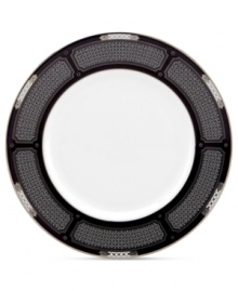 Better than ever. Lenox gives the beloved Hancock pattern a fresh white glaze and sumptuous platinum highlights in this updated accent plate. Celtic knots, enameled dots and tiny blooms add elegant refinement to classic bone china. Better than ever. Lenox gives the beloved Hancock pattern a fresh white glaze and sumptuous platinum highlights in this updated accent plate. Celtic knots, enameled dots and tiny blooms add elegant refinement to classic bone china.