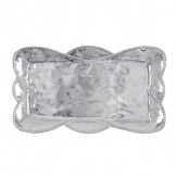 Shaped by hand of durable recycled aluminum, this striking dish from Mariposa is detailed with a softly textured finish and beaded edges for a look that's at once organic and refined.