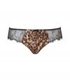 Get the sultry glamorous look of a vintage 1950s pin up girl in Von Follies by Dita Von Teeses wild animal print satin and mesh briefs - Slinky lightweight wild animal print satin front panel, sheer lace sides, animal print mesh back - Full coverage - Wear with the matching chemise for a seriously seductive look