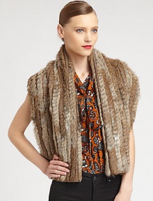 Crafted from genuine rabbit fur and finished with a wool knit back, this stylish choice can be layered over a silky top or worn with a chunky sweaterdress. CollarlessKnit backAbout 21 from shoulder to hemBody: Rabbit furTrim: WoolDry clean with fur specialistImportedFur origin: ChinaModel shown is 5'10 (177cm) wearing US size Extra Small/Small. Crafted from genuine rabbit fur and finished with a wool knit back, this stylish choice can be layered over a silky top or worn with a chunky sweaterdress. CollarlessKnit backAbout 21 from shoulder to hemBody: Rabbit furTrim: WoolDry clean with fur specialistImportedFur origin: ChinaModel shown is 5'10 (177cm) wearing US size Extra Small/Small.