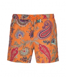 With their bright coloring and characteristic paisley print, Etros swim trunks are a chic way to liven up beachside looks - Elasticized drawstring waistline, side slit pockets - Wear in the water with your favorite sunglasses, or post swim with a bright polo and leather sandals With their bright coloring and characteristic paisley print, Etros swim trunks are a chic way to liven up beachside looks - Elasticized drawstring waistline, side slit pockets - Wear in the water with your favorite sunglasses, or post swim with a bright polo and leather sandals