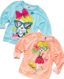 Her personality will pop with one of these lovely graphic shirts from Beautees. Her personality will pop with one of these lovely graphic shirts from Beautees.