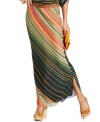 Stripes have never looked so chic! Cha Cha Vente's maxi skirt combines colorful diagonal stripes with a cool silhouette for retro-inspired style sure to get attention!