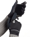 From 180s, a cold-weather glove with all the bells and whistles: A silicon palm for enhanced grip; touch screen-compatible Tec Touch™ pods on index finger and thumb; proprietary QuantumHeat technology for all-weather warmth; sweat wipes; plus a storage pocket on the cuff.