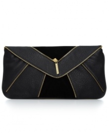 Elegance with an edge, this rocker-chic clutch from Olivia + Joy is the ideal escort for an evening out. With edgy zipper accents and signature detailing, it's perfectly designed for dinner, dancing and other delights. Elegance with an edge, this rocker-chic clutch from Olivia + Joy is the ideal escort for an evening out. With edgy zipper accents and signature detailing, it's perfectly designed for dinner, dancing and other delights.