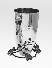 A stunning vase inspired in the forms and textures of nature, crafted with an artisan's eye from hammered stainless steel and blackened nickel-plated metal by one of America's premier metalwork artists. From the Black Orchid Collection10 highHand washImported A stunning vase inspired in the forms and textures of nature, crafted with an artisan's eye from hammered stainless steel and blackened nickel-plated metal by one of America's premier metalwork artists. From the Black Orchid Collection10 highHand washImported