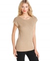 Exposed zippers and metallic details make MICHAEL Michael Kors' petite sweater perfect for the holiday season!