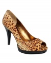 Love the leopard. A stark black sole and heel provides great visual contrast to the all over-leopard print on Nine West's Danee pumps.