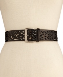 Swirling designs and intricate detail create an elegant faux-leather belt from Style&co. Swirling designs and intricate detail create an elegant faux-leather belt from Style&co.