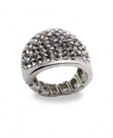 Bling it on! Style&co.'s glitzy bling ring is a fun finishing touch for your next night on the town. Made in silver tone mixed metal with sparkling glass crystal accents, the stretch design adjusts to fit finger. Approximate diameter: 1 inch. Bling it on! Style&co.'s glitzy bling ring is a fun finishing touch for your next night on the town. Made in silver tone mixed metal with sparkling glass crystal accents, the stretch design adjusts to fit finger. Approximate diameter: 1 inch.