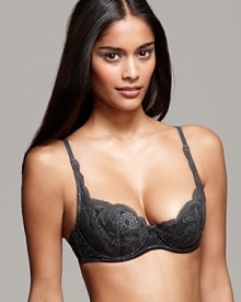 A floral lace balconette bra with underwire cups for the perfect amount of support, a romantic style from Calvin Klein.