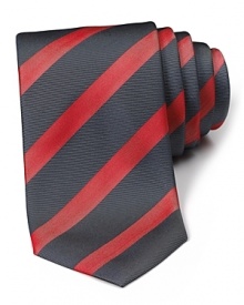 A dashing tie from renowned designer BOSS Black, sure to polish up your look from day to night, rendered in luxe silk for a soft hand and featuring a dapper diagonal-stripe pattern. A dashing tie from renowned designer BOSS Black, sure to polish up your look from day to night, rendered in luxe silk for a soft hand and featuring a dapper diagonal-stripe pattern.
