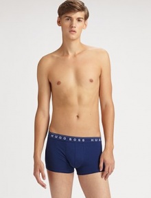 The comfort and softness of fine cotton, cut with a slim fit and logo detail on the elastic waist.Pack of 395% cotton/5% elastaneMachine washImported The comfort and softness of fine cotton, cut with a slim fit and logo detail on the elastic waist.Pack of 395% cotton/5% elastaneMachine washImported