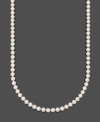 White pearls provide a look of versatility and instant sophistication. Belle de Mer necklace features AA Akoya cultured pearls (7-7-1/2 mm) set in 14k gold. Approximate length: 20 inches.