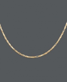 Complement your accessory collection with this timeless piece. Necklace features a hollow baguette design crafted in 14k gold. Approximate length: 24 inches. Complement your accessory collection with this timeless piece. Necklace features a hollow baguette design crafted in 14k gold. Approximate length: 24 inches.
