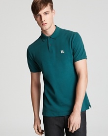 The check placket of this refined and thoroughly modern design separates this pique polo from all the others. The check placket of this refined and thoroughly modern design separates this pique polo from all the others.
