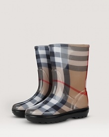 She'll make a splash in these signature check rain boots from Burberry. She'll make a splash in these signature check rain boots from Burberry.