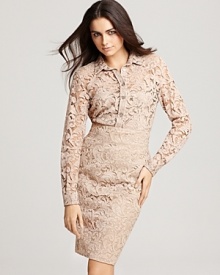 Sheer, feminine lace calls to mind a Victorian era when ladylike dressing was the norm--channel our stylish predecessors with this delicate lace blouse. By Burberry. Sheer, feminine lace calls to mind a Victorian era when ladylike dressing was the norm--channel our stylish predecessors with this delicate lace blouse. By Burberry.