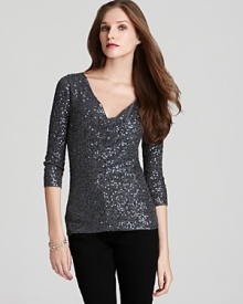 This C by Bloomingdale's top flaunts shimmering sequins for day-to-night glam in a flash.