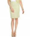 A slim-fitting skirt rendered from textured boucle is a prep-inspired essential, from Charter Club.