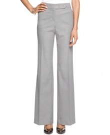 With a contoured fit through the hips, these wide leg pants by Calvin Klein are a stylish workday option. With a contoured fit through the hips, these wide leg pants by Calvin Klein are a stylish workday option.