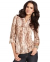 An allover python print adds a fierce flair to this Lucky Brand Jeans blouse -- perfect for work and beyond!