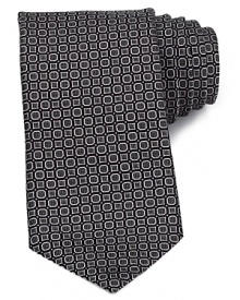 Unique, evenly spaced shapes balance your professional look with a stately pattern perfect for the office or your important evening affairs. Unique, evenly spaced shapes balance your professional look with a stately pattern perfect for the office or your important evening affairs.