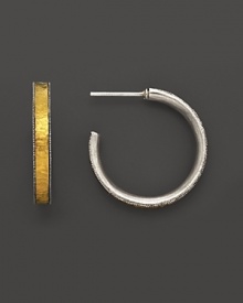 Sterling silver frames bold gold hoops. By Gurhan. Sterling silver frames bold gold hoops. By Gurhan.