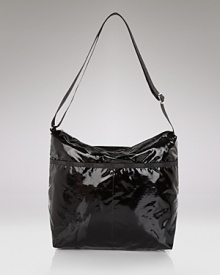 Shiny patent nylon is chic and durable--and full of practical pockets. By LeSportsac. Shiny patent nylon is chic and durable--and full of practical pockets. By LeSportsac.