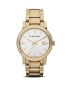 Burberry Gold Bracelet Watch with Check Etching, 38mm