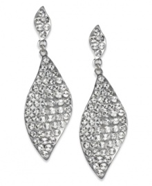 Wave hello to your new favorite earrings! Stylish curves captivate on these crystal-embellished earrings from Alfani. Crafted in silver tone mixed metal. Approximate drop: 3-1/4 inches. Wave hello to your new favorite earrings! Stylish curves captivate on these crystal-embellished earrings from Alfani. Crafted in silver tone mixed metal. Approximate drop: 3-1/4 inches.