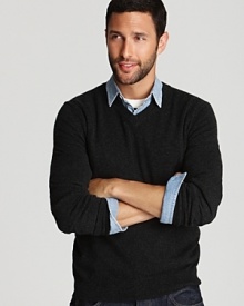 Handsome as ever, the classic V-neck in uncommonly soft cashmere ensures a powerful presentation that expresses style and refinement. Combine with a button-down and luxe silk tie for a dynamic ensemble. Handsome as ever, the classic V-neck in uncommonly soft cashmere ensures a powerful presentation that expresses style and refinement. Combine with a button-down and luxe silk tie for a dynamic ensemble.
