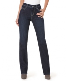 Style&co.'s tummy control jeans now come with a silhouette-enhancing straight leg cut and plenty of fanciful embroidery to make a fashionable impression!