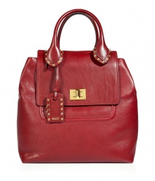 Inject vibrant luxe style into your everyday look with this supple leather bag rom Emilio Pucci - Top carrying handles, front flap pocket with turn-lock closure, classic tote shape, studded trim - Perfect for everyday chic or off-duty cool ensembles Inject vibrant luxe style into your everyday look with this supple leather bag rom Emilio Pucci - Top carrying handles, front flap pocket with turn-lock closure, classic tote shape, studded trim - Perfect for everyday chic or off-duty cool ensembles