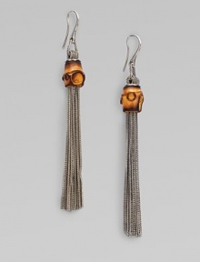 From the Bamboo Collection. This long, elegant chain link design is accented with beautiful bamboo beads. Sterling silverBambooLength, about 3½Hook backMade in Italy From the Bamboo Collection. This long, elegant chain link design is accented with beautiful bamboo beads. Sterling silverBambooLength, about 3½Hook backMade in Italy
