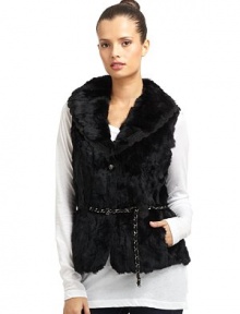 THE LOOKPlush rabbit fur constructionFlap collar with scalloped suede eyelet trimDecorative button closureRemovable chainlink beltTHE FITAbout 24 from shoulder to hemTHE MATERIALRabbit furFully linedCARE & ORIGINDry cleanFur origin: ChinaImportedModel shown is 5'8 (172½cm) wearing US size Small. THE LOOKPlush rabbit fur constructionFlap collar with scalloped suede eyelet trimDecorative button closureRemovable chainlink beltTHE FITAbout 24 from shoulder to hemTHE MATERIALRabbit furFully linedCARE & ORIGINDry cleanFur origin: ChinaImportedModel shown is 5'8 (172½cm) wearing US size Small.