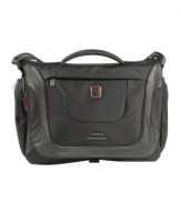 The kind of business partner you dream of! Fully expandable with the functionality of a briefcase but the fashion-forward approach of a messenger bag. Built tough with exclusive X-Tech fabric, the professional case reveals a laptop section, removable accessory pouch and numerous organizer panels and pockets for keeping ahead of the times. Tumi quality assurance warranty.