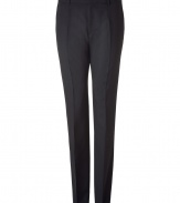 Bring some stylish pizzazz to your workweek look with these sophisticated pants from Hugo - Flat front, off-seam pockets, back welt pockets with buttons - Slim fit - Transitions from the office to evening effortlessly - pair with a button-down and matching blazer