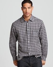 Classic plaid is rendered in a soft blend of linen and cotton for a comfortably textured button-down you'll want to wear again and again. Classic plaid is rendered in a soft blend of linen and cotton for a comfortably textured button-down you'll want to wear again and again.