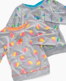 As much at home at a sleepover as at a party, this cozy and fun Beautees sweatshirt top is a cute style for her. (Clearance) As much at home at a sleepover as at a party, this cozy and fun Beautees sweatshirt top is a cute style for her. (Clearance)