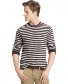 Prepped up in khakis or played down in jeans, this striped shirt from Izod makes you look good anywhere you go.