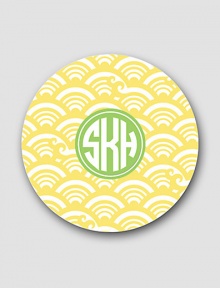 Transform your dinner table or buffet with a set of personalized, virtually break-proof plates. A colorful pattern fits into everyday and celebratory occasions alike. Set of 4 Each: 10 diam Melamine; dishwasher safe Made in USA FOR PERSONALIZATION Select a quantity, then scroll down and click on PERSONALIZE & ADD TO BAG to choose and preview your personalization options. Please allow 2 weeks for delivery. Transform your dinner table or buffet with a set of personalized, virtually break-proof plates. A colorful pattern fits into everyday and celebratory occasions alike. Set of 4 Each: 10 diam Melamine; dishwasher safe Made in USA FOR PERSONALIZATION Select a quantity, then scroll down and click on PERSONALIZE & ADD TO BAG to choose and preview your personalization options. Please allow 2 weeks for delivery.