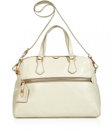 Channel chic sixties style with this neutral leather tote from Marc by Marc Jacobs - Carryall style, top carrying handles, convertible shoulder straps, front zip pocket, small internal pockets for essential items - Perfect for everyday use or for off-duty casual Channel chic sixties style with this neutral leather tote from Marc by Marc Jacobs - Carryall style, top carrying handles, convertible shoulder straps, front zip pocket, small internal pockets for essential items - Perfect for everyday use or for off-duty casual