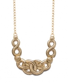 Vintage appeal. Style&co.'s chic retro-inspired necklace features a unique blend of braided and twisted knots set in gold tone mixed metal. Approximate length: 20 inches. Approximate width: 4-1/2 inches.