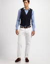 The ultimate essential for any gentleman's wardrobe, the handsome Skylark vest is tailored in luxurious cotton twill with sleek pinstripes for polished refinement.V-neckSix button placketChest, hip welt pocketsCottonMachine washImported