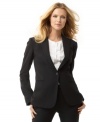 A petite modern suiting jacket with clean lines for a sophisticated and classic style.